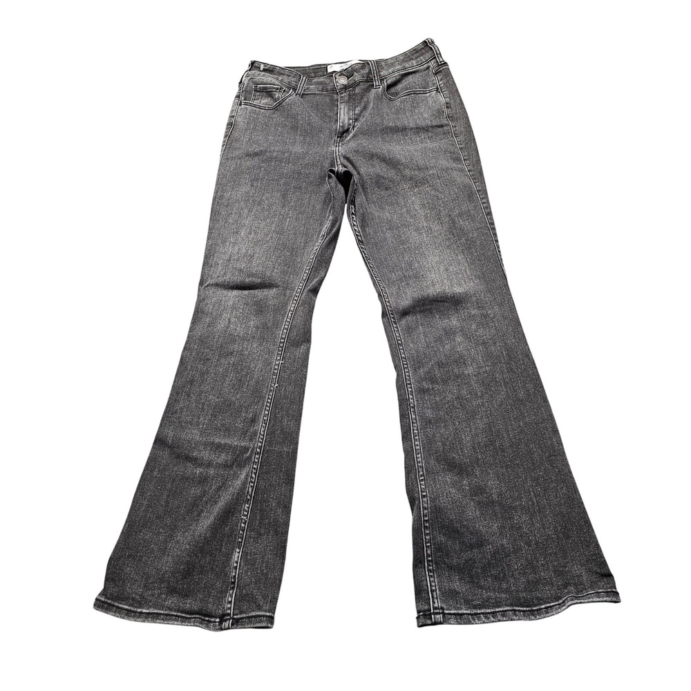 Hollister Curvy Mid-Rise Bootcut Jeans Womens 12R W31 Black Soft Stretch Denim